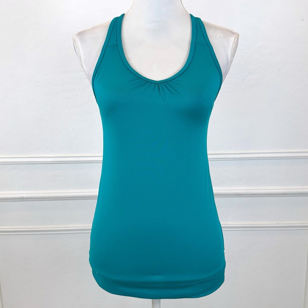 Champion Teal Racerback Tank Top Semi Fitted Activewear Athletic Shirt Women's S